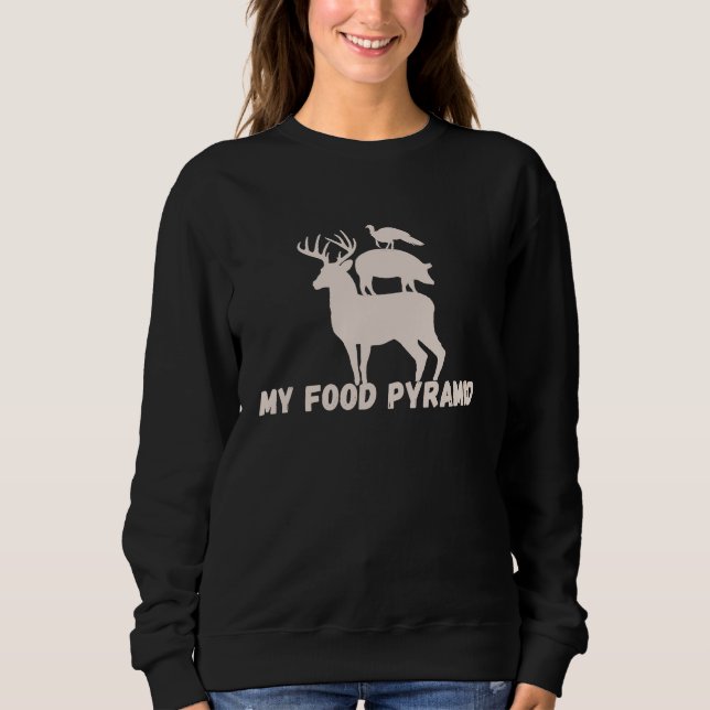 Moletom Funny My Food Pyramid Deer Hog Wild Turkey Mens Hu (Frente)
