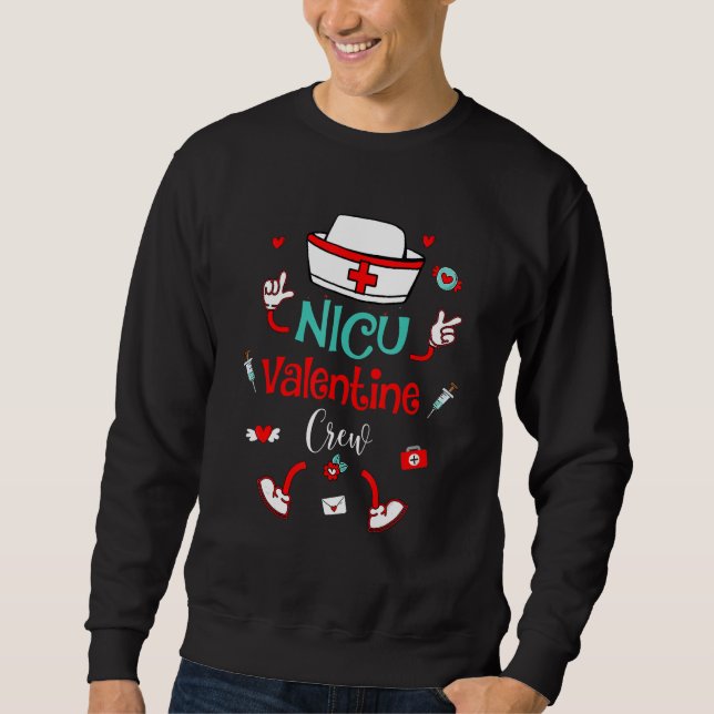 Moletom Funny Nicu Valentines Day Nurse Crew Family Group  (Frente)