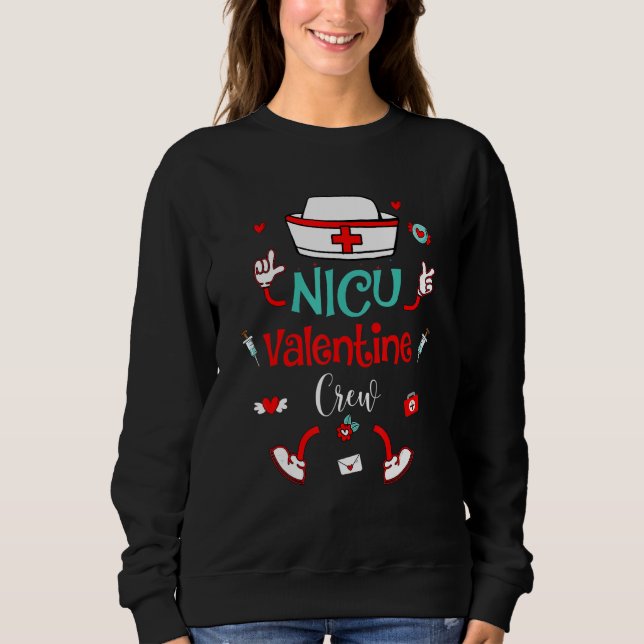 Moletom Funny Nicu Valentines Day Nurse Crew Family Group  (Frente)