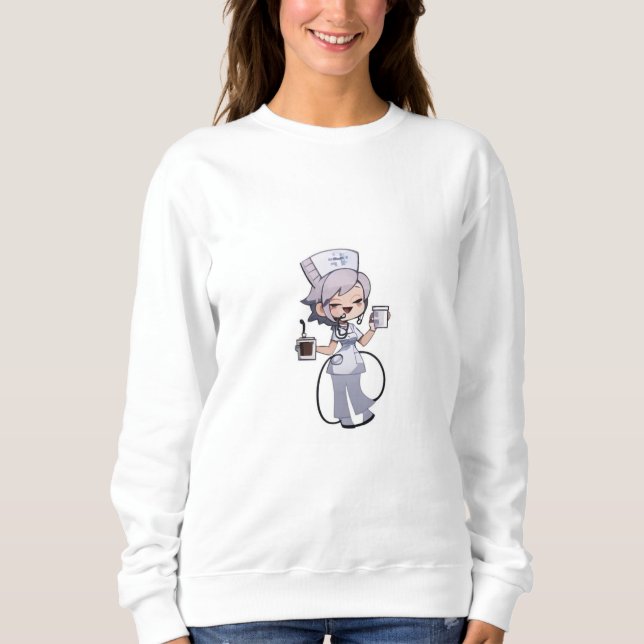 Moletom Funny Nurse Coffee Sweatshirt (Frente)