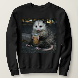 Moletom Funny opossum Drinking  Coffee Shirt Cute Animal