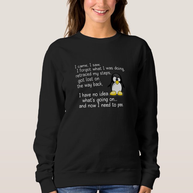 Moletom Funny penguin mens ladies pensioner retirement pre (Frente)