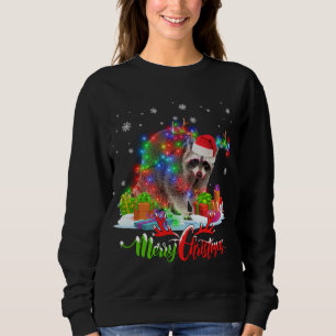 Moletom Funny Raccoon Animal Merry Christmas Party Family
