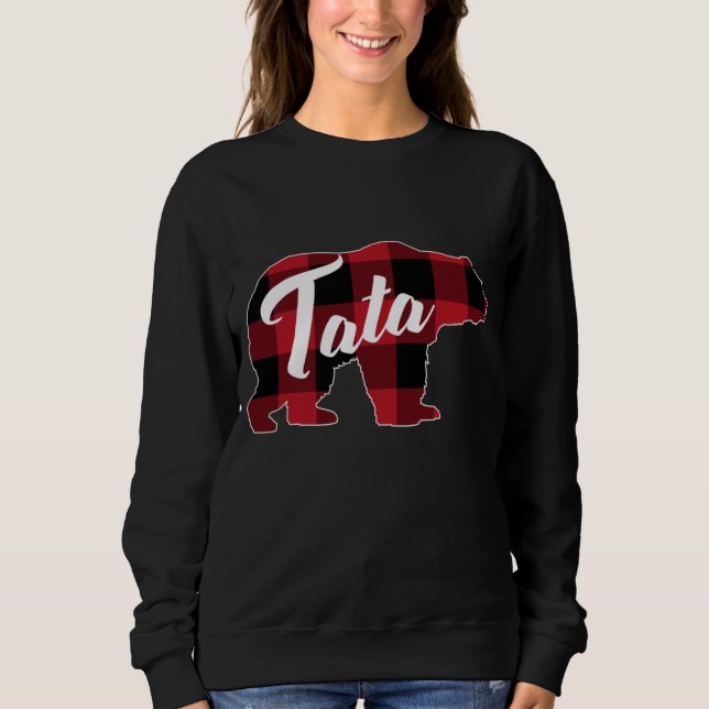 Moletom Funny Red Plaid Buffalo Bear Apparel, Fun Tata Paj (Frente)