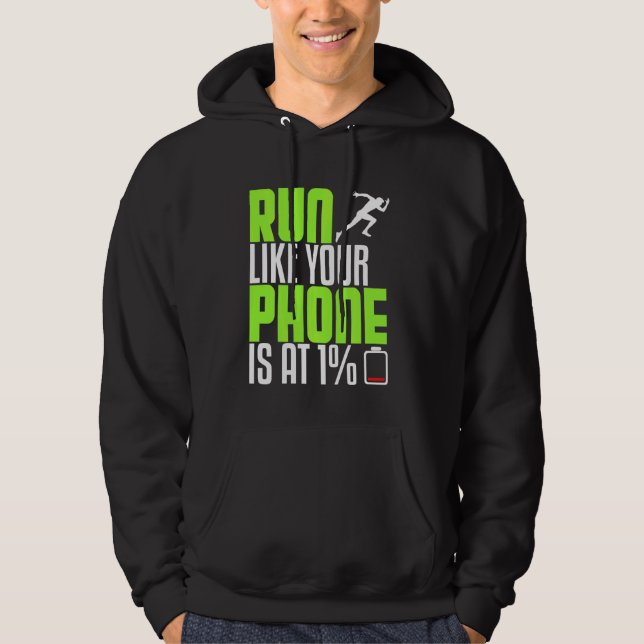 Moletom Funny Runner Como Telefone Na Meia Maratona G (Frente)