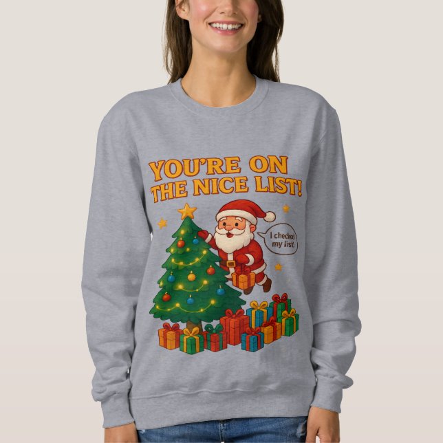Moletom Funny Santa Christmas Hoodie Women – Holiday Gift (Frente)