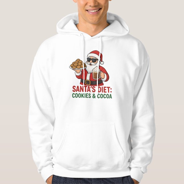 Moletom Funny Santa Mug – Santa’s Diet: Cookies & Cocoa (Frente)