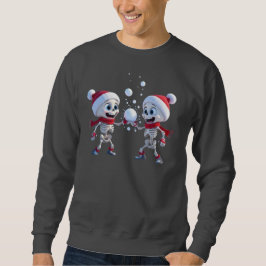 Moletom Funny Santa Skeletons Having a Snowball Fight