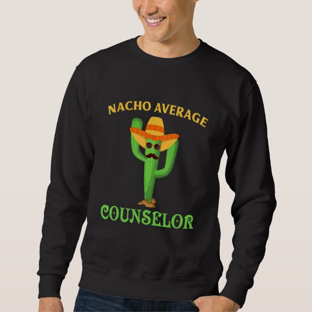 Moletom Funny School Counselor Nacho Retro Teacher Cactus  (Frente)