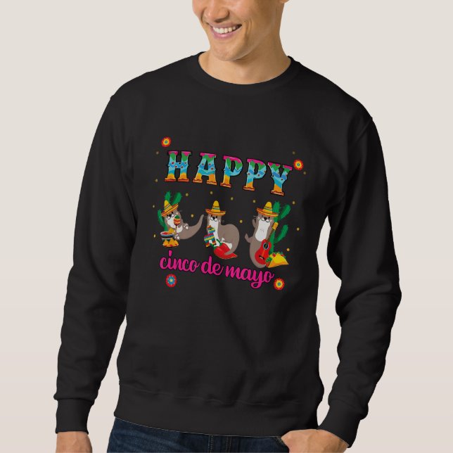 Moletom Funny Seal Cinco de Mayo Shirt Let's Fiesta Mexica (Frente)