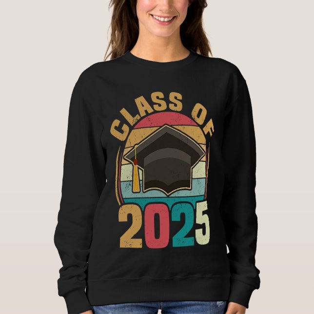 Moletom Funny Senior Class Of 2025 Retro Graduation 2025 (Frente)
