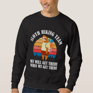 Moletom Funny Sloth Hiking Team Vintage Retro