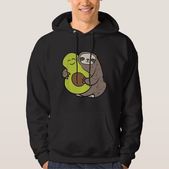 Moletom Funny Sloth With Avocado Vegan Cute Sloth Avocado  (Frente)