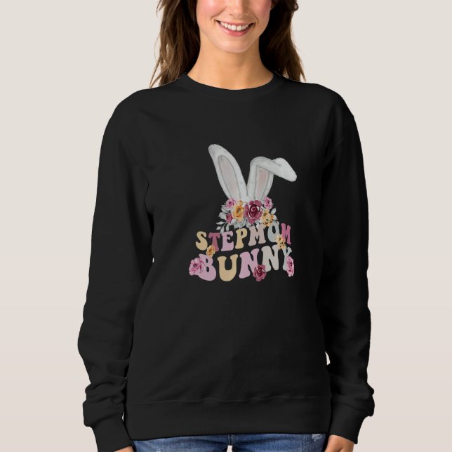 Moletom Funny Stepmom Bunny, Happy Easter Stepmom Bunny Pr (Frente)
