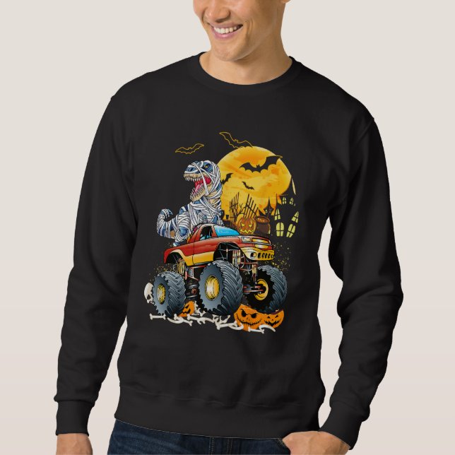 Moletom Funny T Rex Saurus Riding Monster Truck Happy Hall (Frente)
