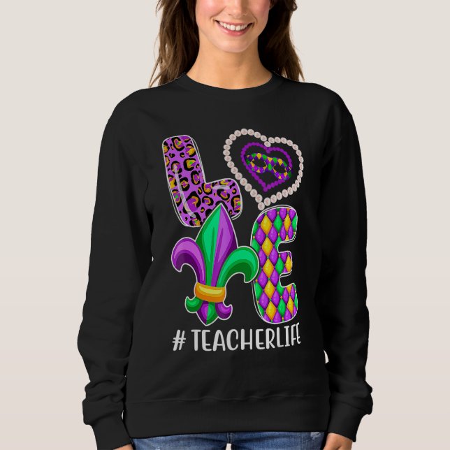 Moletom Funny Teacher Mardi Gras Family Matching Outfit_1 (Frente)