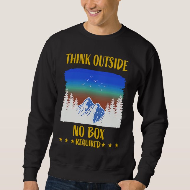 Moletom Funny Think Outside Box Outfit For Hiking Father's (Frente)