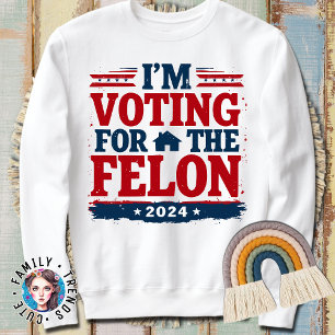 Moletom Funny Trump 2024 Para Presidente 2024 Eu Voto A Fa