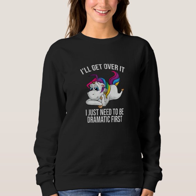 Moletom Funny Unicorn Lover Cute Drama Queen Girls Kids W (Frente)