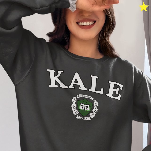 Moletom Funny Vegan Kale University Logo (Criador carregado)