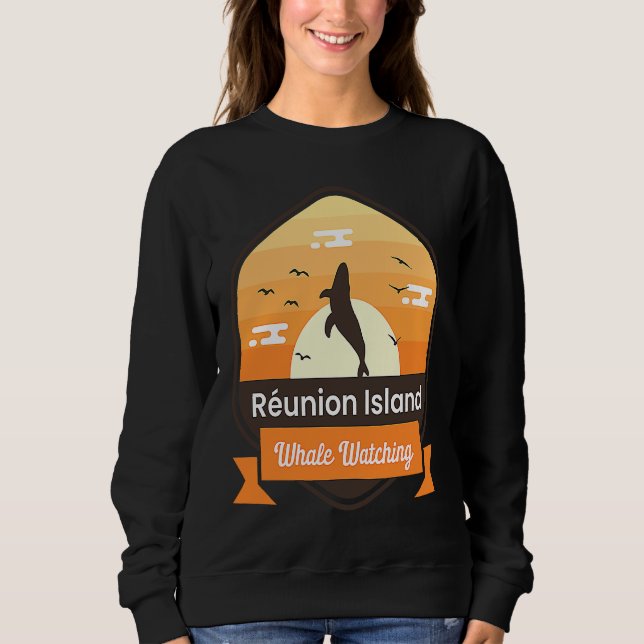 Moletom Funny Whale Watching Réunion Island Ocean Marine B (Frente)
