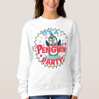 Moletom Funny Winter Hoodie with Dancing Penguin & Holiday