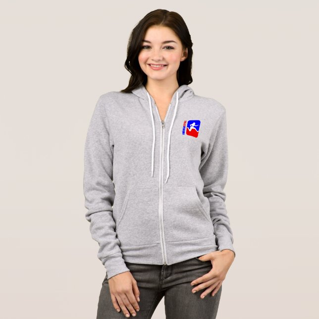 Moletom Futebol americano | Cheio-Zip Hoodie, de uso femin (Frente Completa)