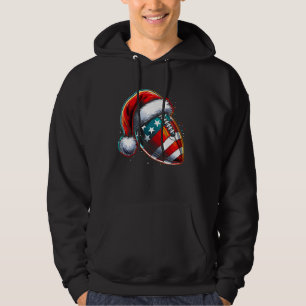 Moletom Futebol Ball Santa Hat Homens bonitos de Natal