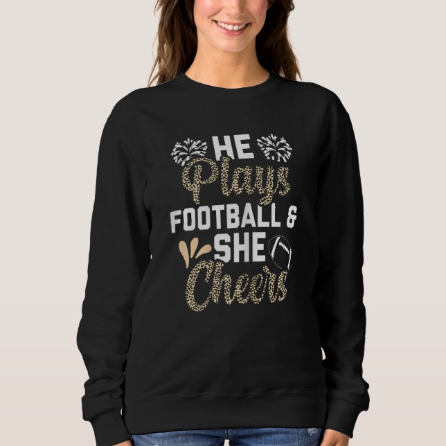 Moletom Futebol Cheer Leopard Patterno de futebol Mãe (Frente)