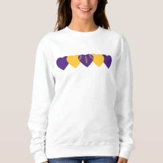 Moletom Futebol de Coração Roxo e Dourado