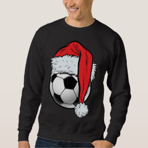 Moletom Futebol de Natal Ball Santa Hat Engraçado Esporte