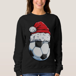 Moletom Futebol de Natal Ball Santa Hat Esportes Engraçado