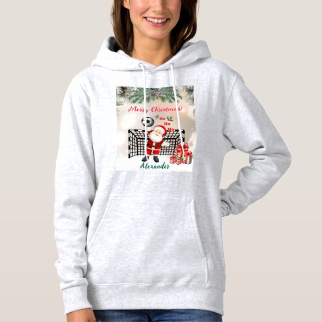 Moletom Futebol de Natal do Papai Noel Personalizado Futeb (Frente)