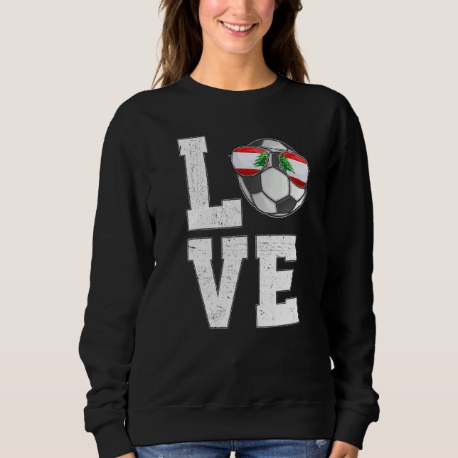 Moletom Futebol do Líbano ama bandeira do ventilador liban (Frente)