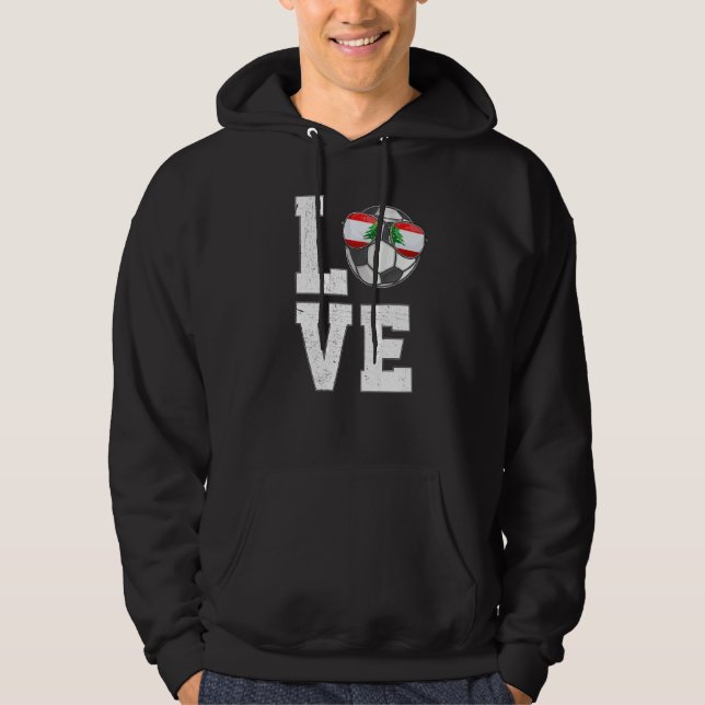 Moletom Futebol do Líbano ama bandeira do ventilador liban (Frente)