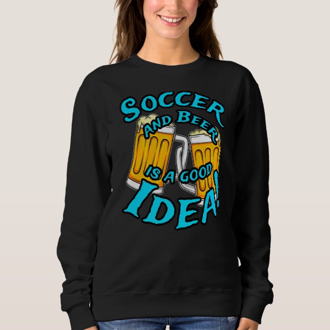 Moletom Futebol E Cerveja É Uma Boa Ideia De Uma Coluna De (Frente)