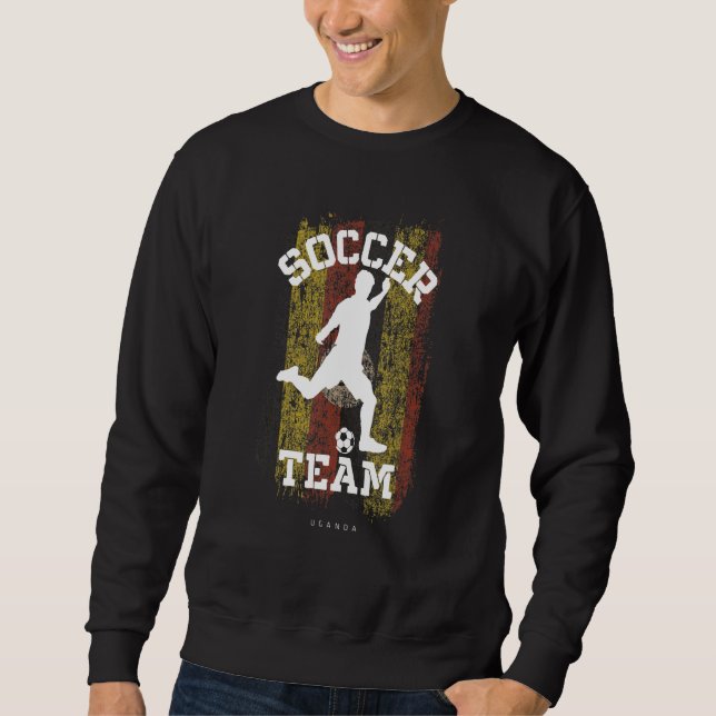 Moletom Futebol Seleção de Futebol de Bandeira de Uganda J (Frente)