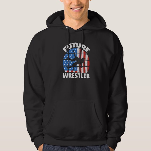 Moletom Future Wrestler American US Flag Wrestle Boys Kids (Frente)