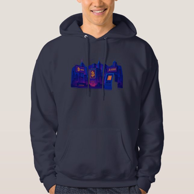Moletom Futuristic Bitcoin City Crypto Hoodie (Frente)