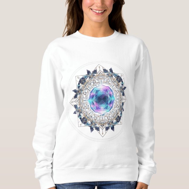 Moletom Futuristic Crystal Mandala – Geometric Tech Art (Frente)