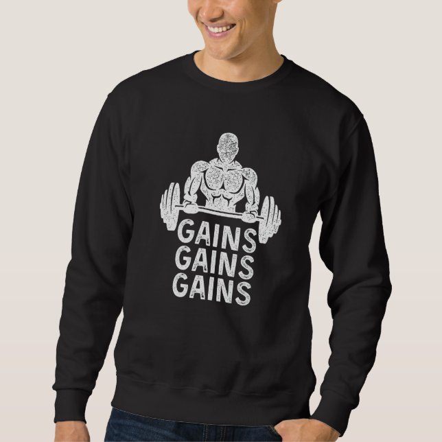 Moletom Gains Gym Rat Gym Bro Bodybuilder (Frente)