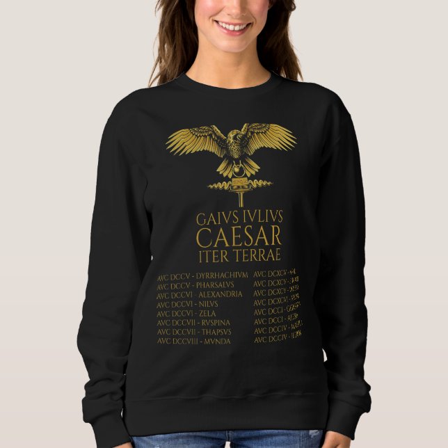 Moletom Gaius Iulius Caesar Iter Terrae Latim Clássico (Frente)