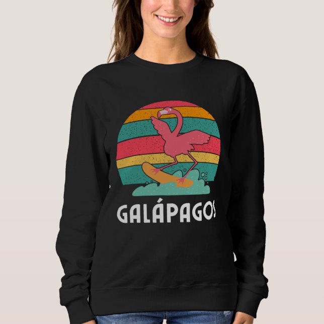 Moletom Galapagos Souvenir Flamingo Surfing (Frente)
