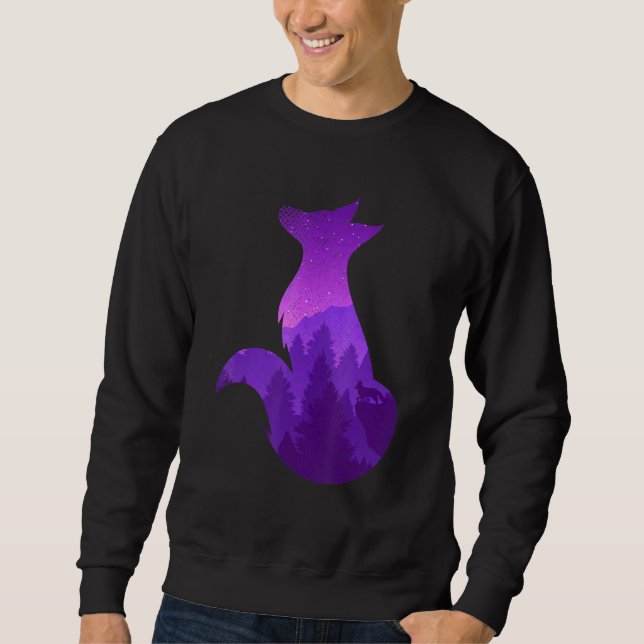 Moletom Galaxy Night Forest Nature Trees Willife Animal S (Frente)