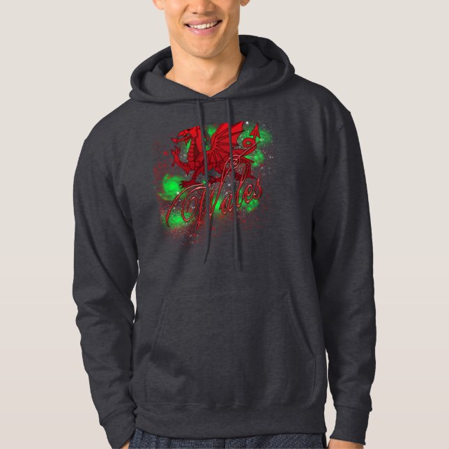 Moletom Galês, Hoodie de Wales, Hoodie do dia de St David (Frente)