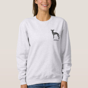 Moletom Galgo Italiano Preto Fofo Com Texto Personalizado