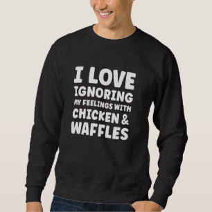 Moletom Galinha e waffles para Mulheres Homens Frango Engr