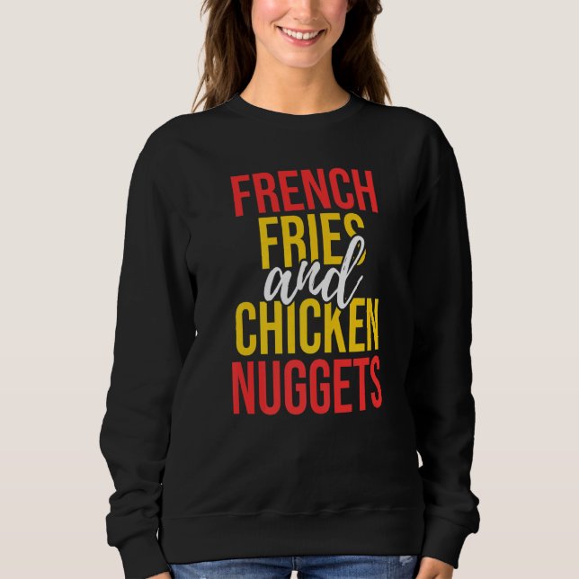 Moletom Galinha Nugget Fries Franceses Diversão de Comida (Frente)