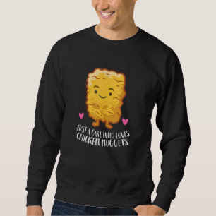 Moletom Galinha Nuggets Rapariga Apenas Uma Menina Que Ama