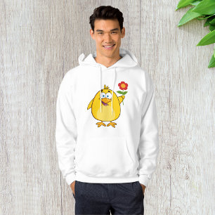 Moletom Galinha Segurando Uma Flor, Mens Hoodie